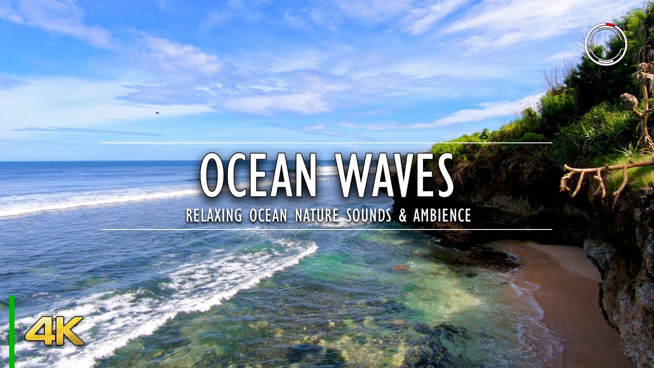 Ocean Sounds Relaxing Waves on Hidden Beach | NO MUSIC 4K Nature Video | OmniHour
