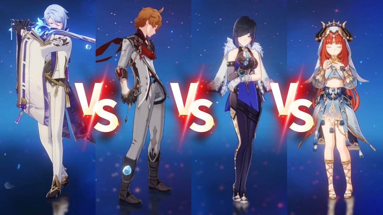 Ayato vs Childe vs Yelan vs Nilou Same Team Showcase | Who is the Best Hydro DPS???
