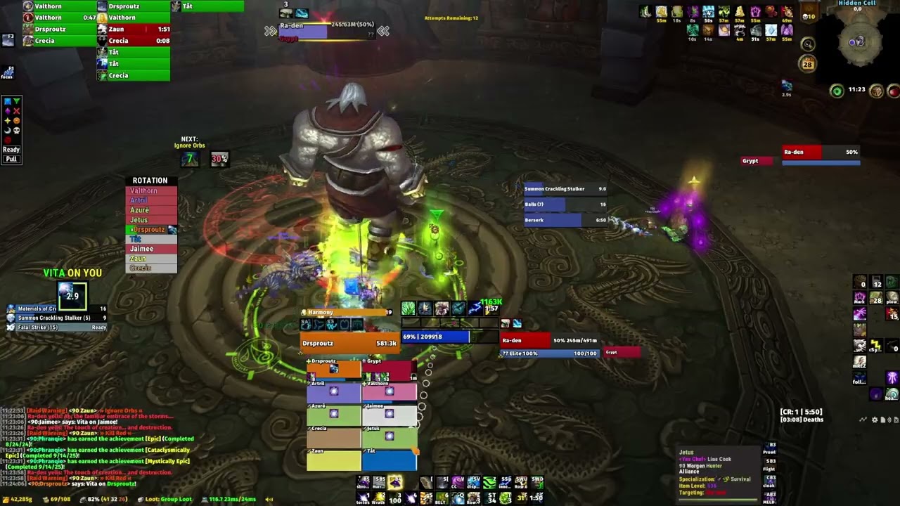MoP Classic  | Throne of Thunder 10man Ra-den | Resto Druid PoV
