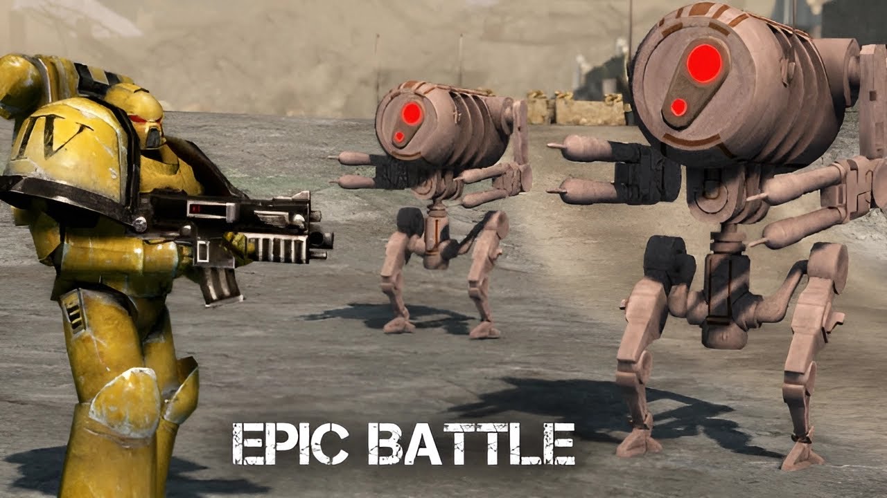 Space Marines vs CIS Battle Droids - Warhammer 40k vs Star Wars | Men of War: Assault Squad 2