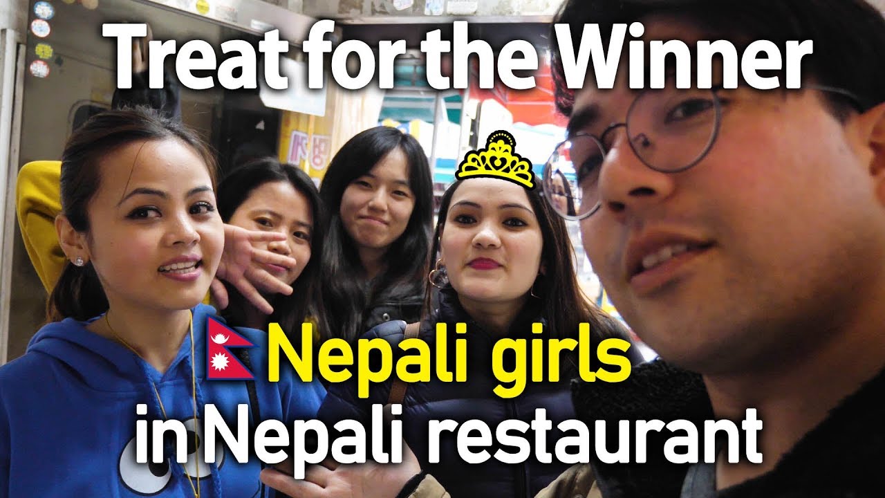 3 Nepali girls at Nepali restaurant in South Korea // Treat for the winner