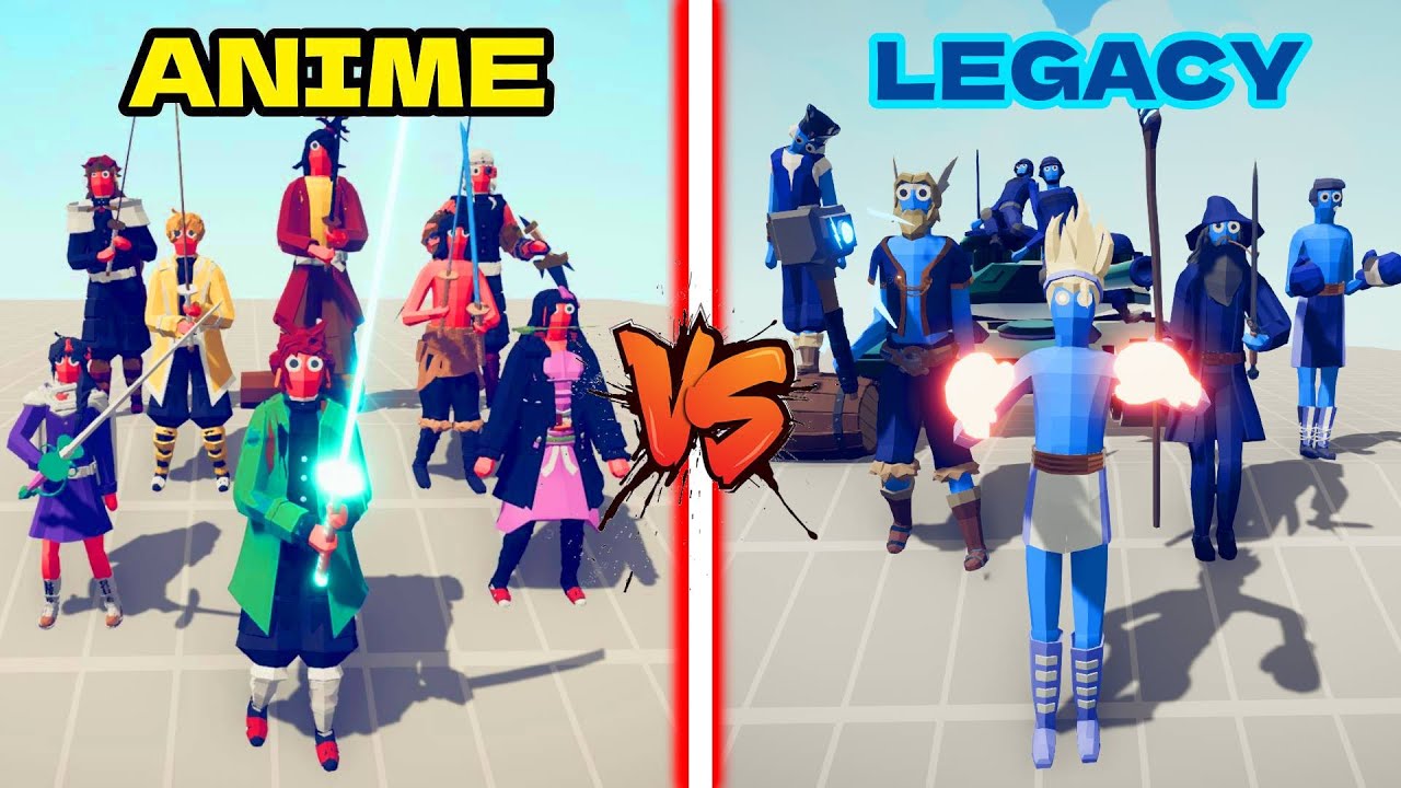 DEMON SLAYER TEAM ( ANIME ) VS LEGACY TEAM | TABS - Totally Accurate Battle Simulator