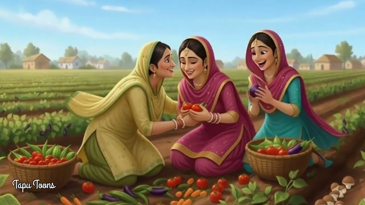 ਪੰਜਾਬੀ ਪਿੰਡ ਦੀ ਰੋਜ਼ਾਨਾ ਜ਼ਿੰਦਗੀ | 3D Animated Village Life | Traditional Punjab Culture & Farming