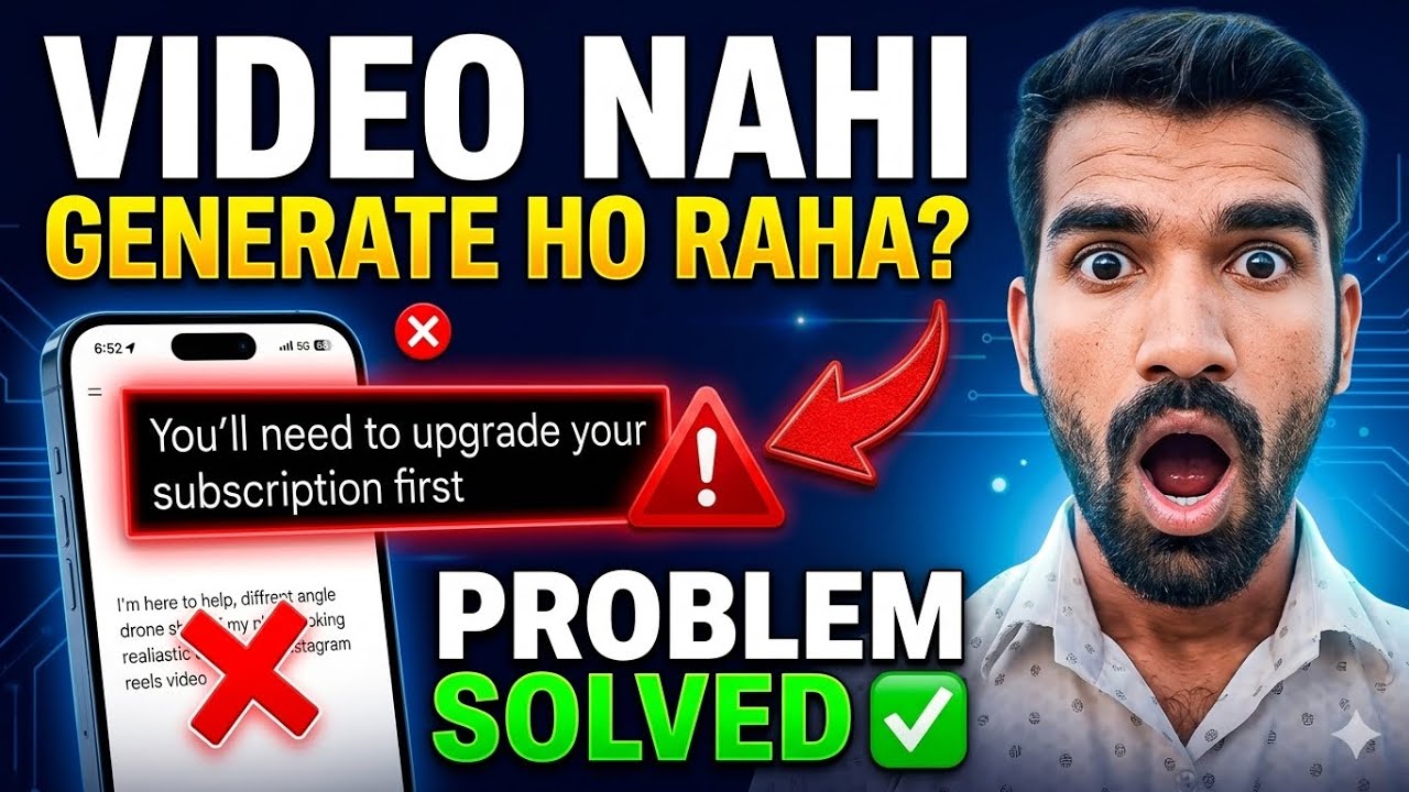 Video Nahi Generate Ho Raha Gemini App Problem! Upgrade your Subscription First Gemini App Solution 