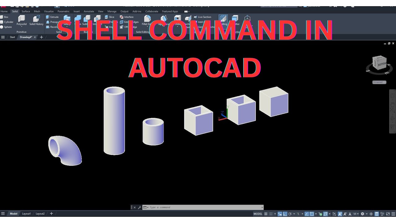 Learn AutoCAD 3D SHELL Command &ndash; Create Hollow solids Easily!