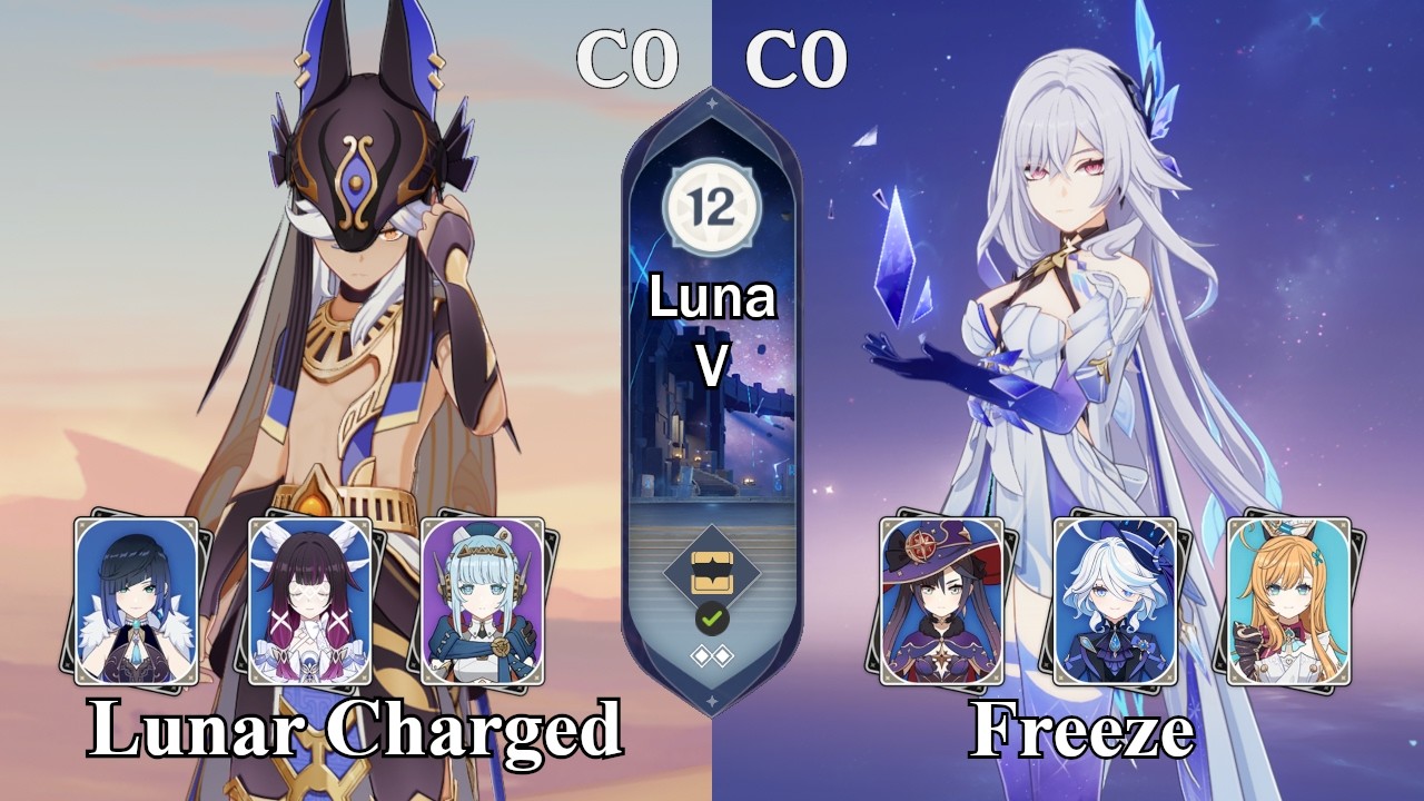 C0 Cyno Lunar Charged & C0R1 Skirk Freeze | Spiral Abyss 6.4 Luna V
