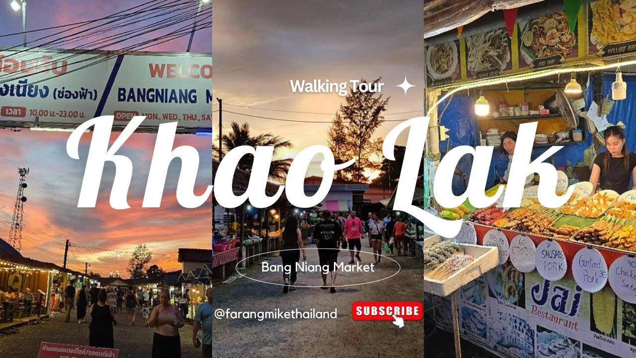 4K Walking Tour | Bang Niang Market, Khao Lak | Exploring Local Culture & Street Food
