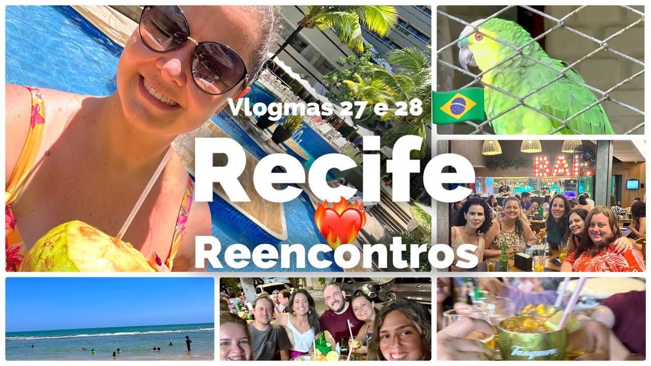 Recife! ❤️‍🔥 Praia de Boa Viagem, piscina, reencontros e Zoo! 🦜 Vlogmas 27 e 28