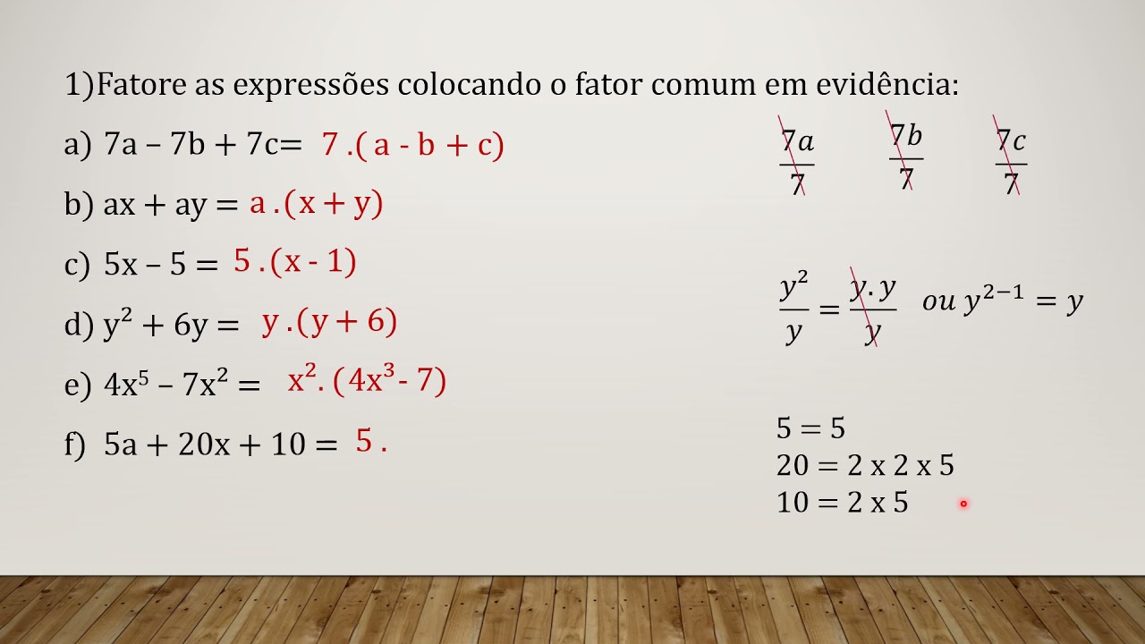 Fatoração de polinômios - Exercícios resolvidos - Profª Camila Monteiro