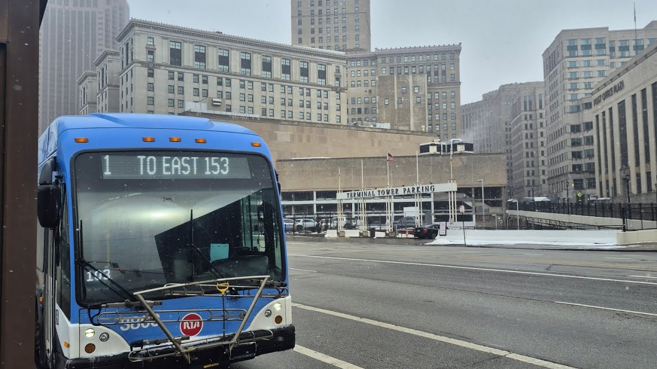 RTA Short Ride on #3803, Rt 1 St. Clair to East 153rd Loop 2020 Gillig BRT+CNG 40'