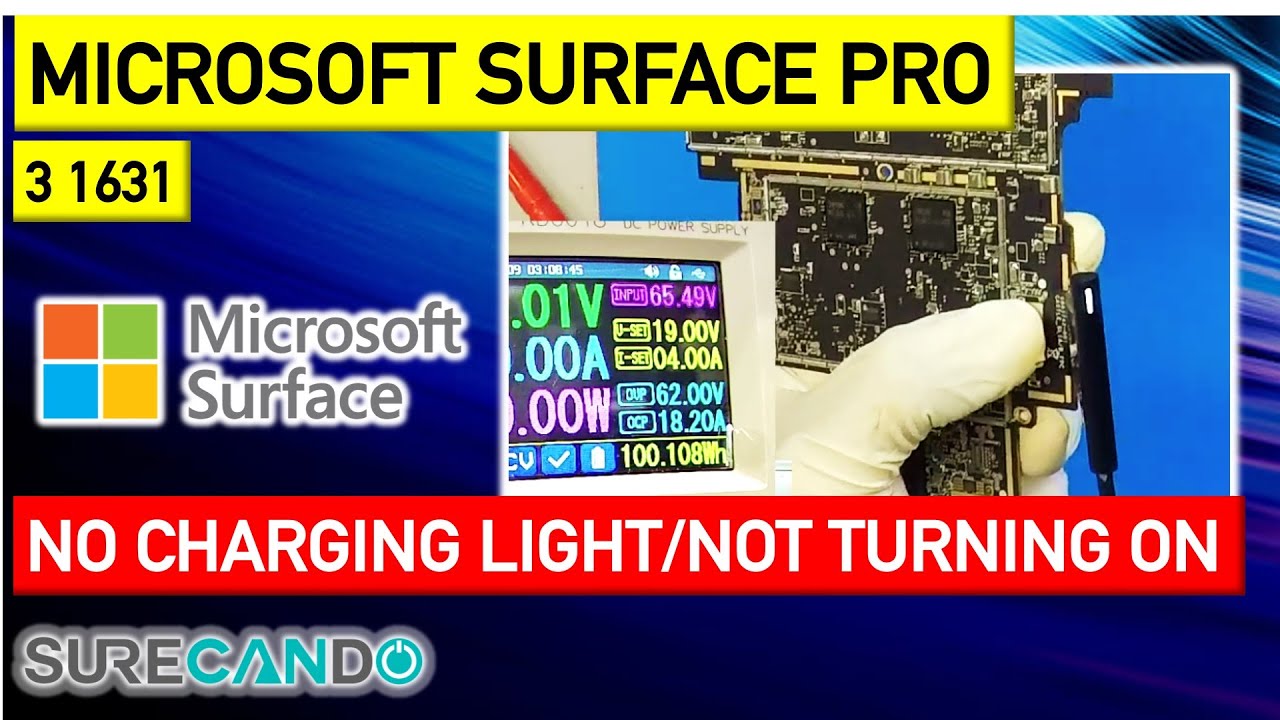 Microsoft Surface Pro 3 Not charging or turning on. Full disassembly. 1631
