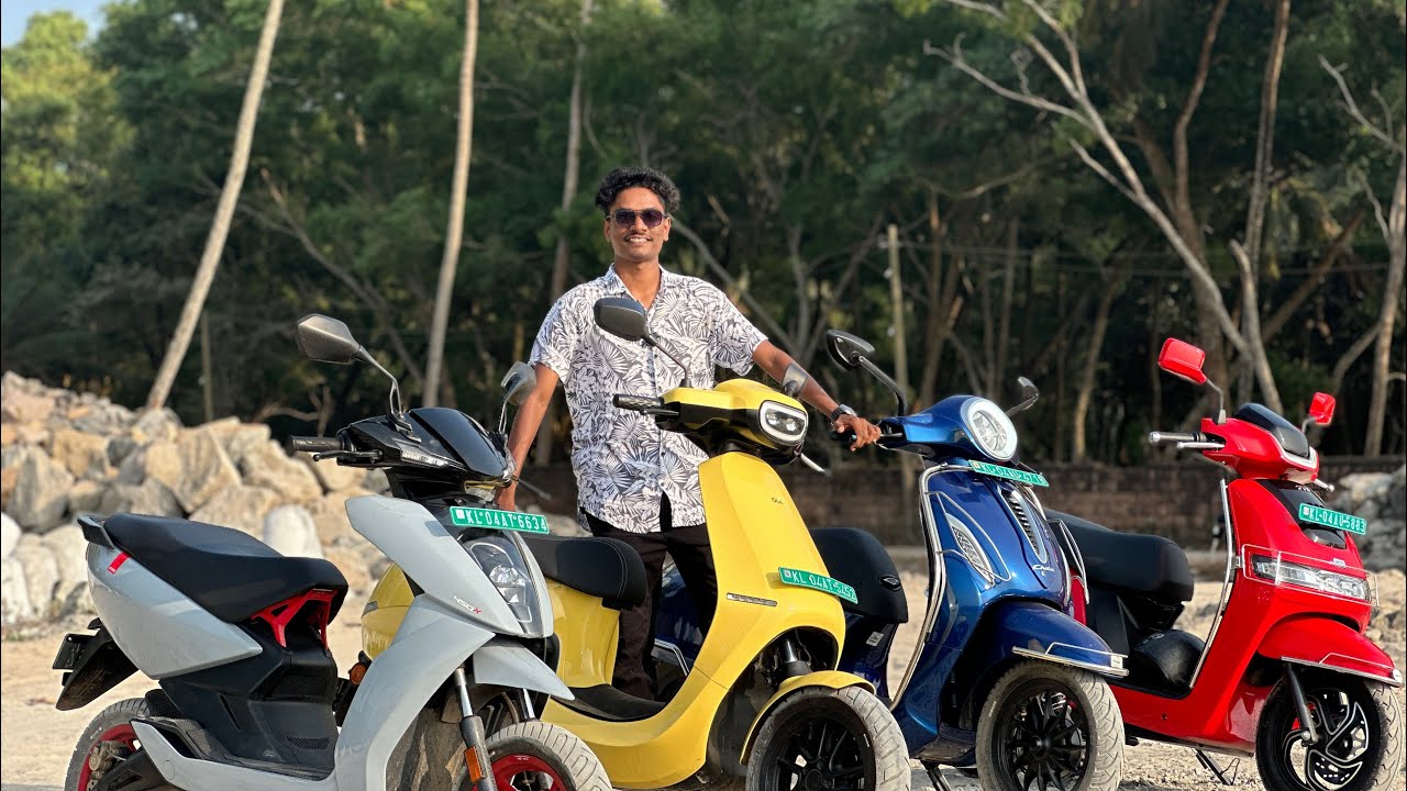 Top 4 electric scooters in 2024 Ola V/S Ather V/S TVS iqube V/S Bajaj Chetak detailed comparison