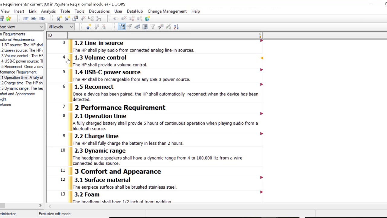 Requirements Import from DOORS and Change Management in Cameo Systems Modeler