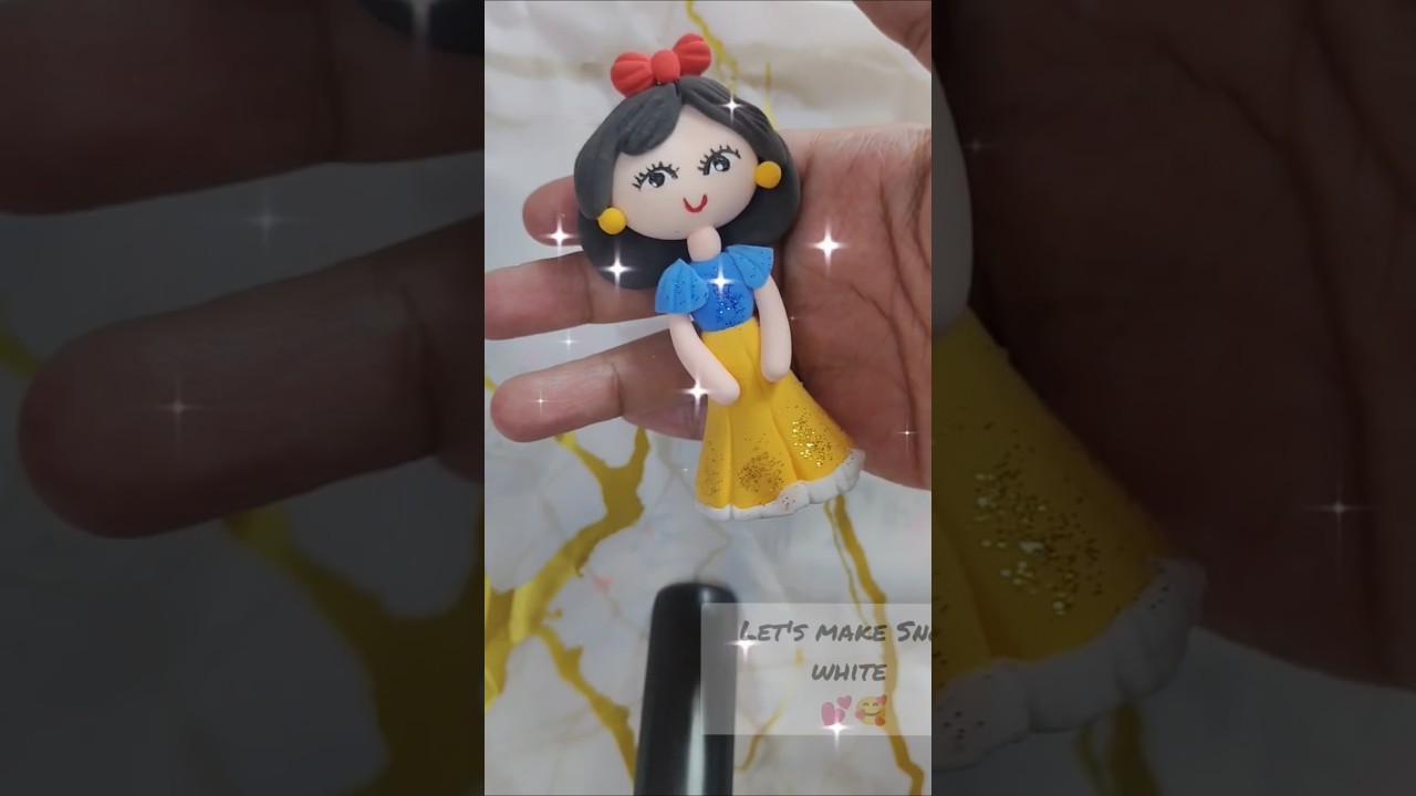 #SnowWhite doll using Soft clay 💕🥰