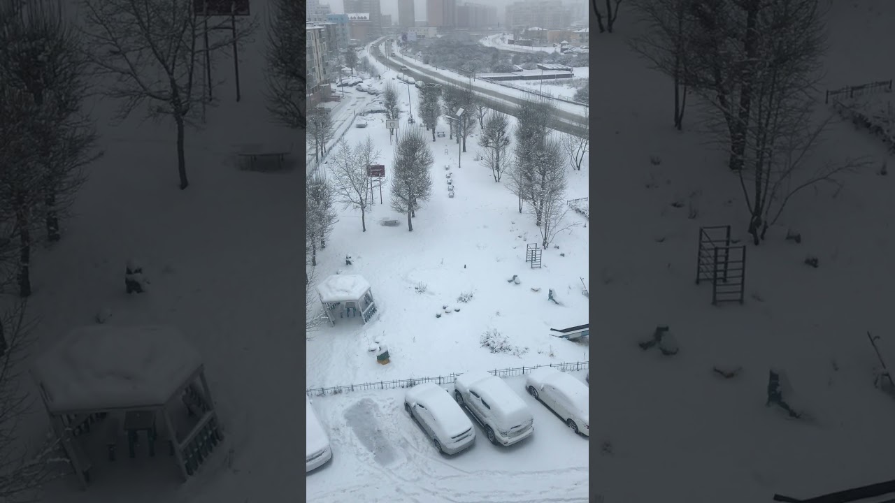 March snow, Ulaanbaatar city lifestyle, Mongolia
