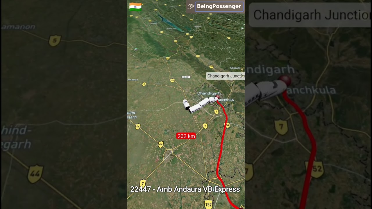 22447 - Amb Andaura Vande Bharat Express From New Delhi to Amb Andaura #map #rail #gk #adventure