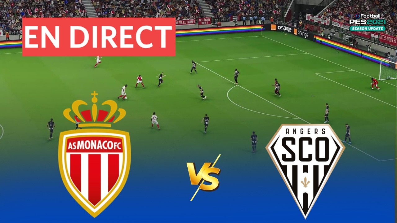 EN DIRECT - AS Monaco contre Angers | Simulation complète du match de Ligue 1 2025 | PES 2021