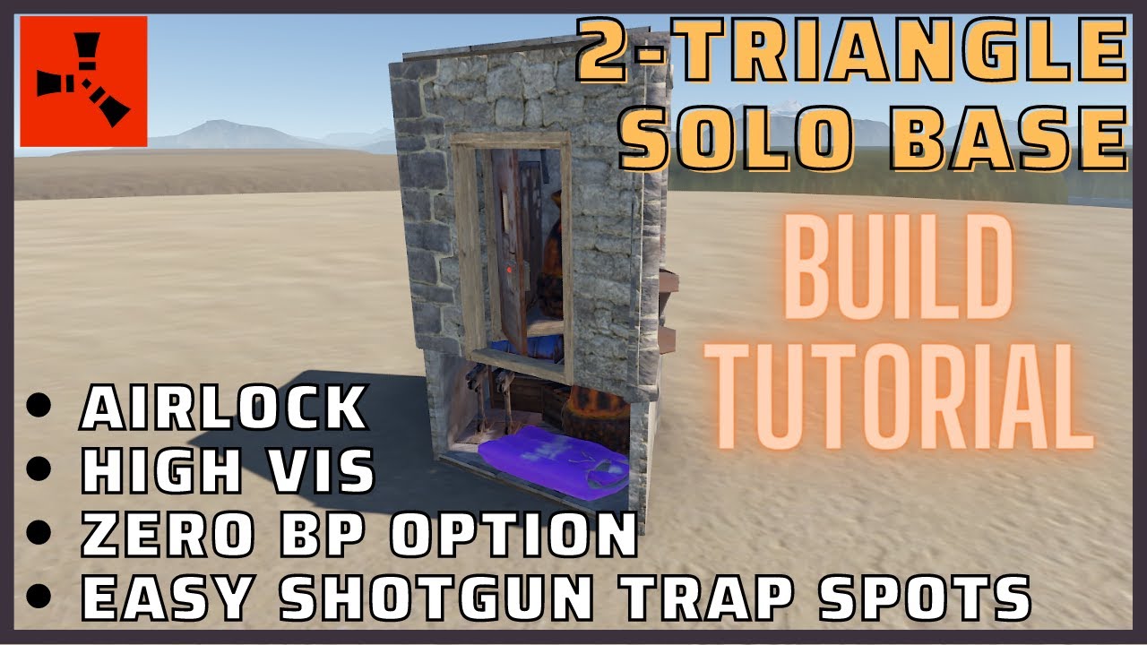Smallest Solo Base with Airlock and Shopfront - Two Triangles - Piranha/Zircon #Rust Build Tutorial