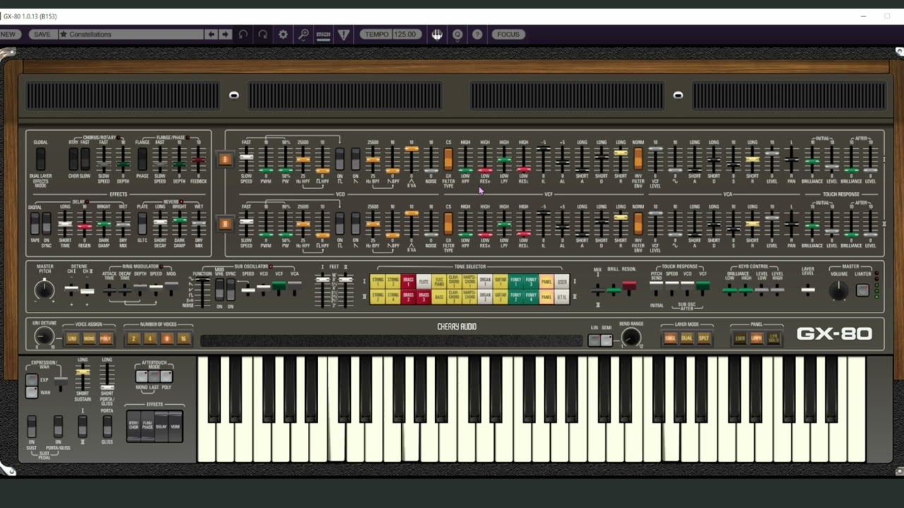 GX-80 Synthesizer by Cherry Audio - Non Stop Factory Preset Demo - No Talking