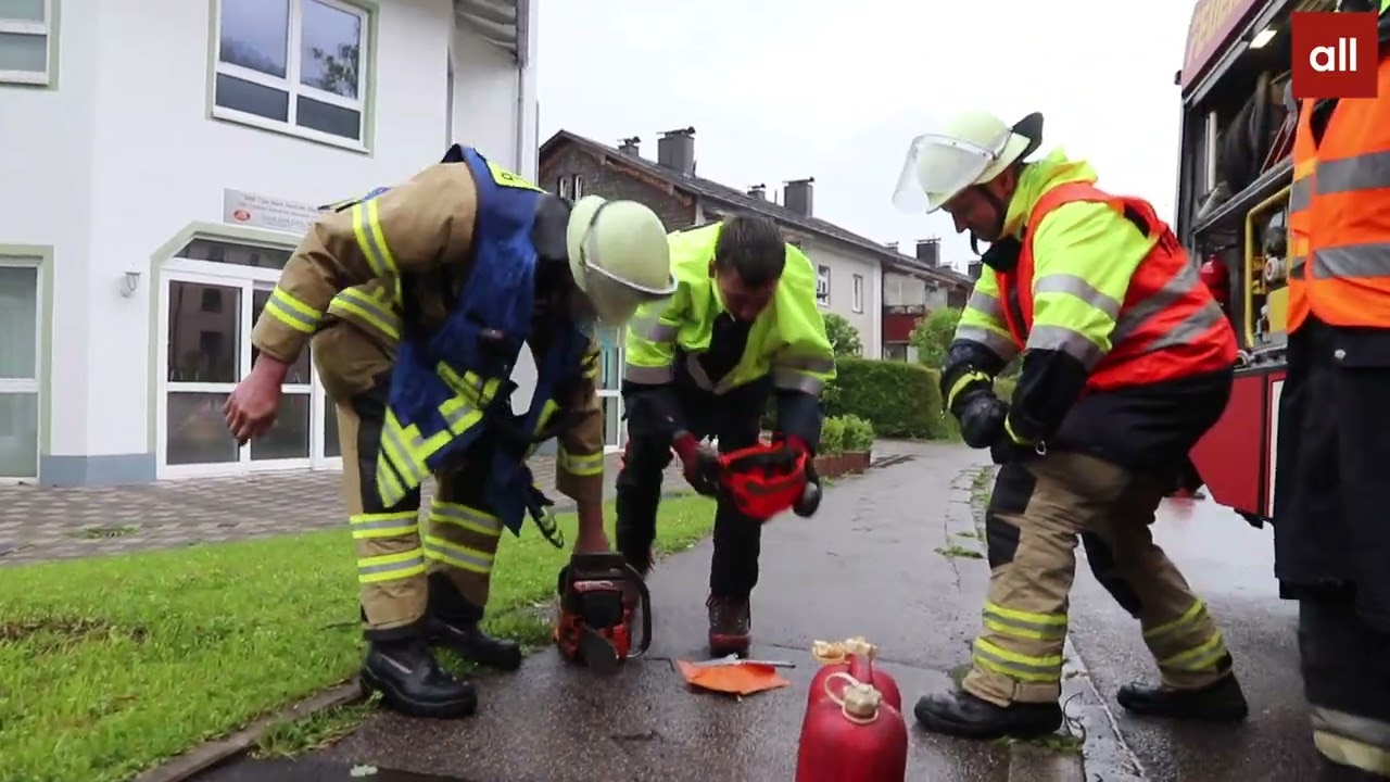 Unwetter an Pfingst-Sonntag im Allgäu: Einsätze für die Feuerwehr!