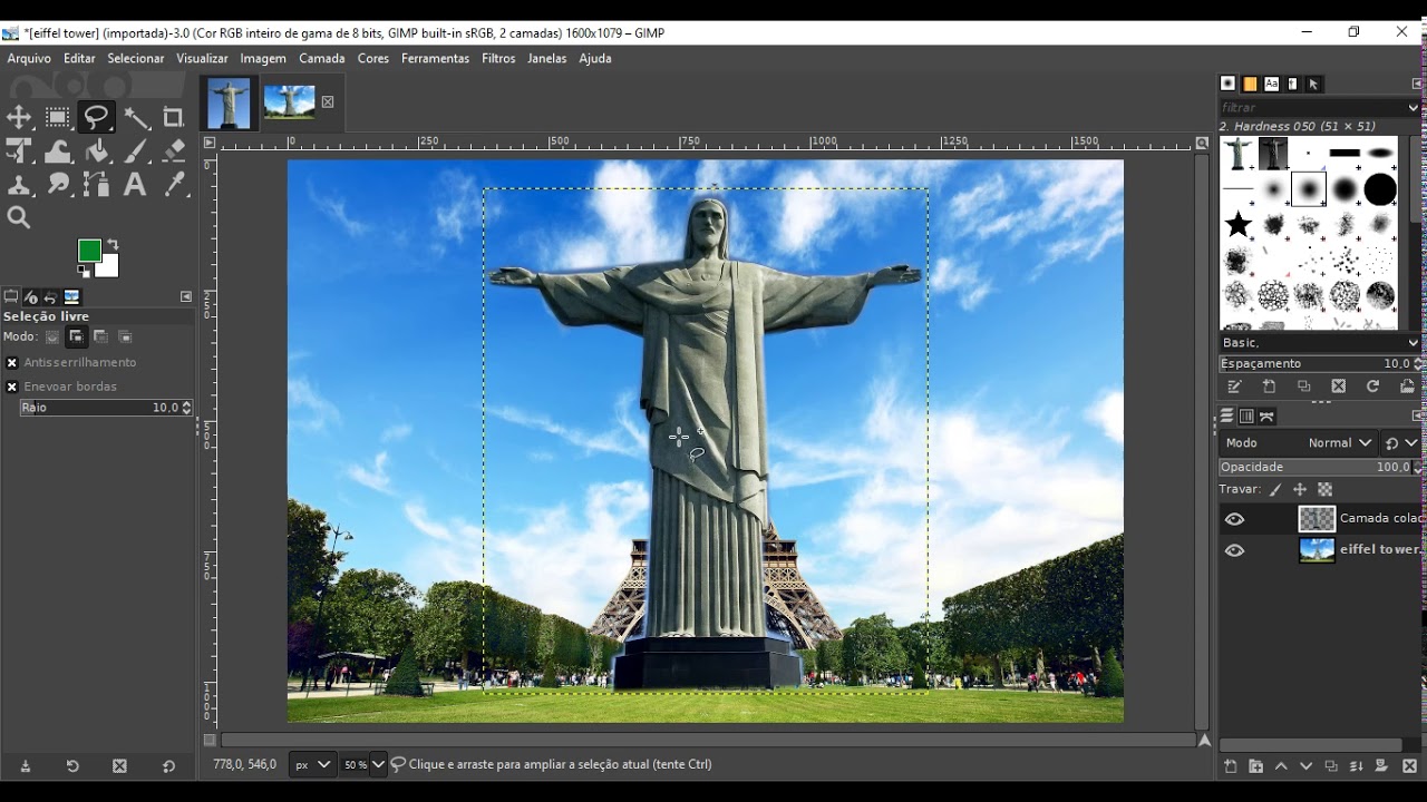 Montagem simples no GIMP