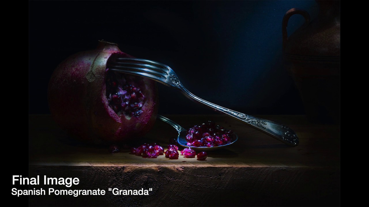 Spanish Pomegranate - Granada. Light Painting Technique - Shoot and Editing.