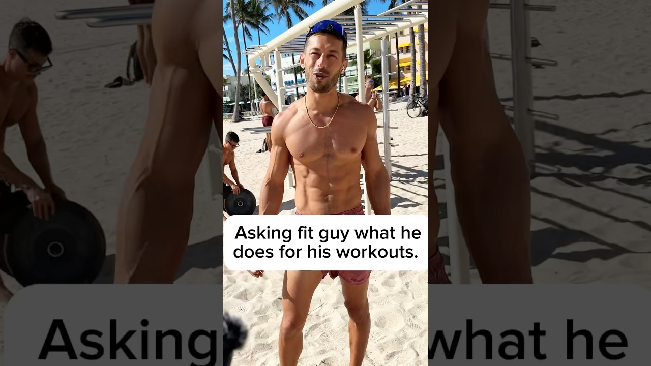 Asking fit guy what he does for his workouts. #calisthenics #miami #workout #pullups
