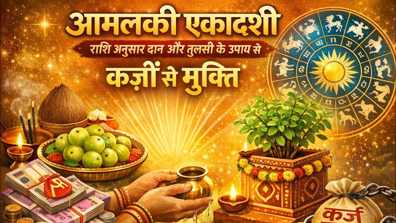 आमलकी एकादशी पर राशि अनुसार दान और तुलसी उपाय से कर्जों से मुक्ति का मार्ग खुलता है! 🌿💰