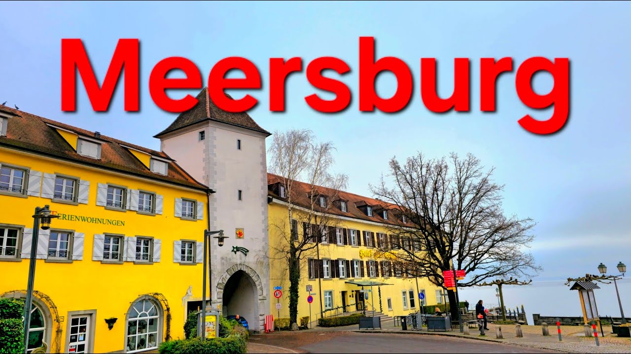 Meersburg, altes Schloss Meersburg, Bodensee, Deutschland. 4K Video a relaxing walk.