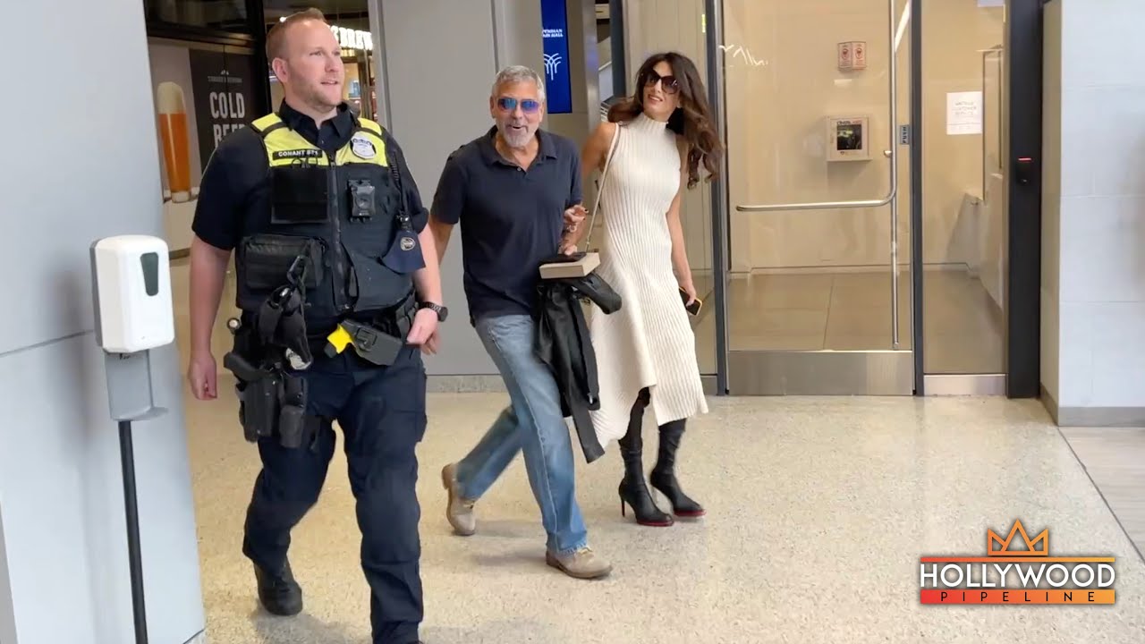 George Clooney and Amal Clooney Ride Train in NYC