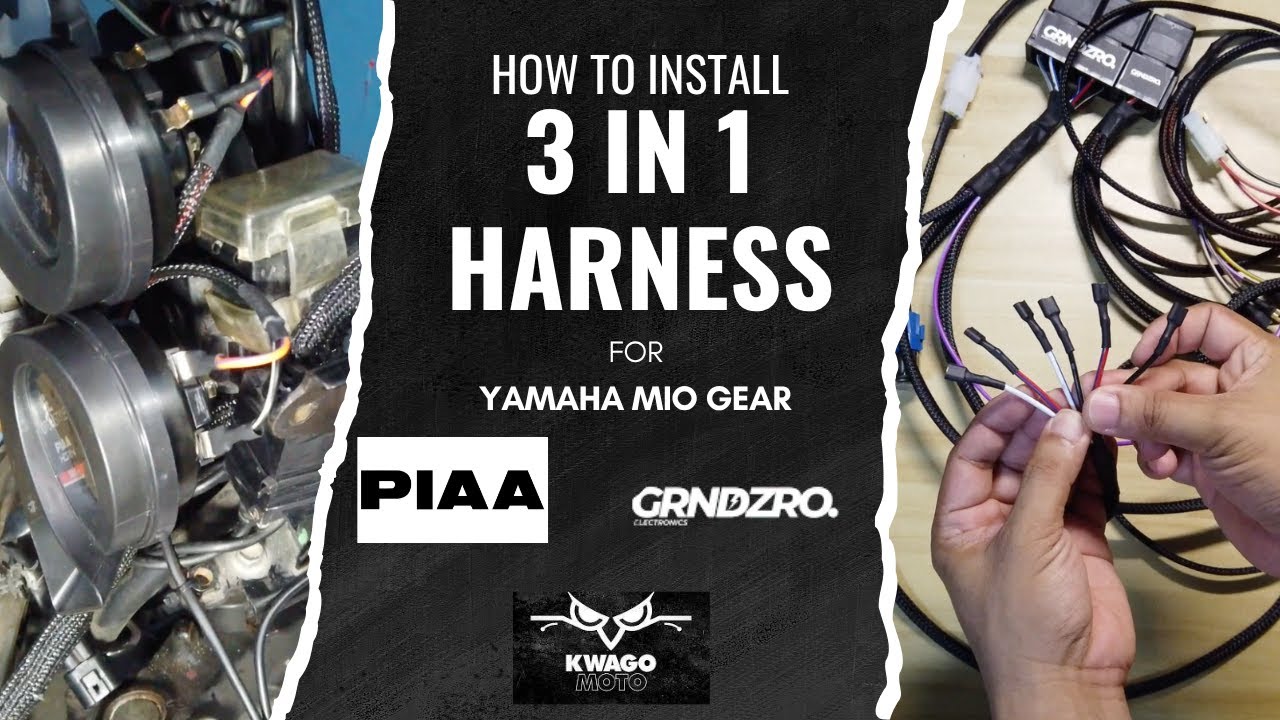 GRNDZRO 3-in-1 Harness Kit Unbox & Installation sa Mio Gear 125 | AUX Light + Loud Horn + Stock Horn