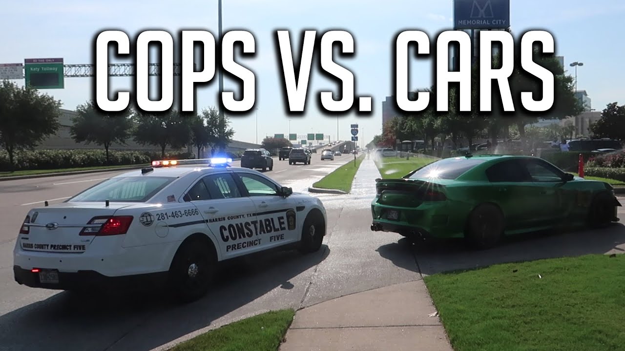 COPS DESTROY LOUD MUSCLE CARS LEAVING CARS AND COFFEE HOUSTON!!!