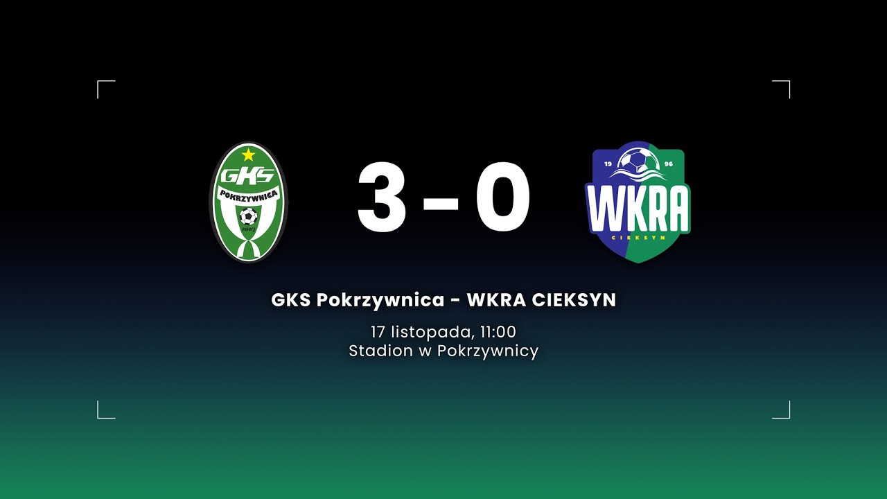 A–Klasa | GKS Pokrzywnica 3–0 Wkra Cieksyn (skrót meczu)