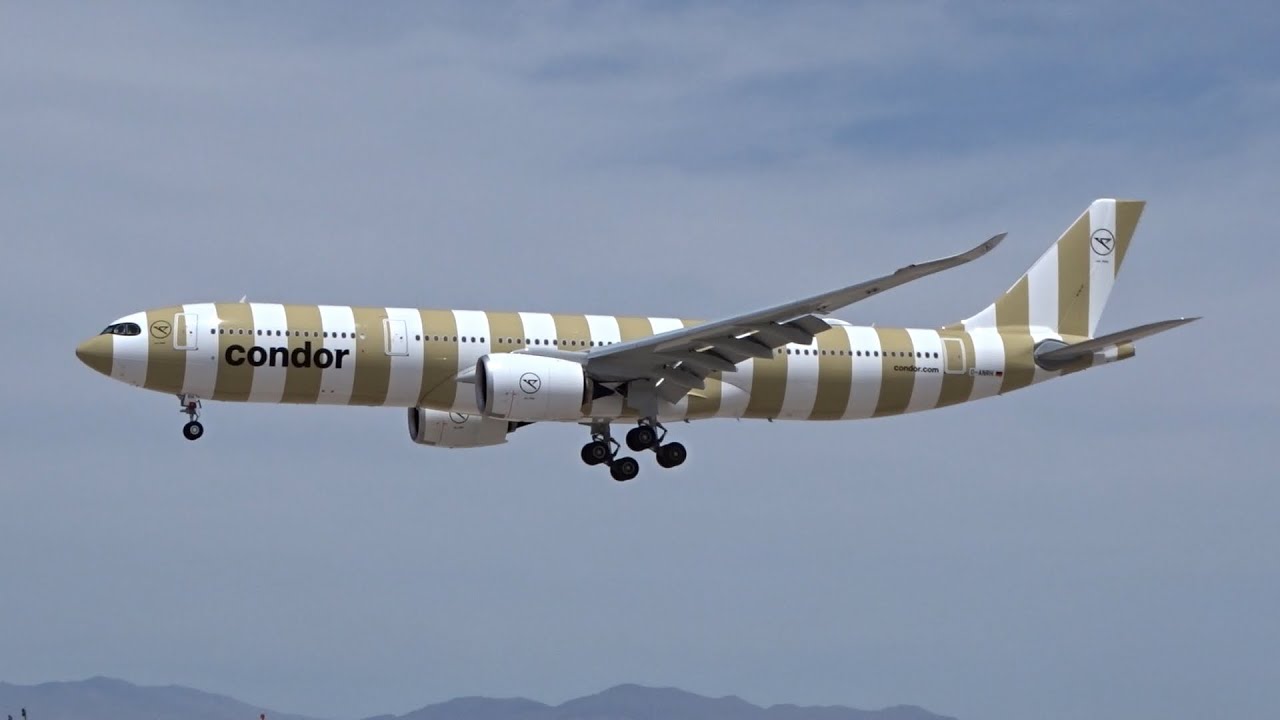 *First Visit* Condor Airbus A330-941(D-ANRH)(Beige Livery) arriving at Las Vegas!
