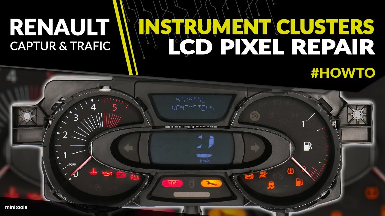 Renault Captur I and Trafic III instrument cluster LCD pixel repair
