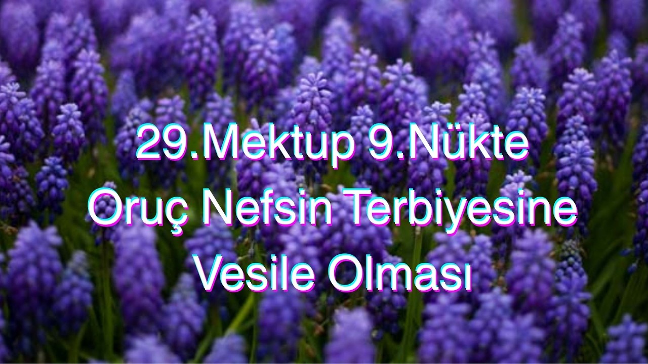 29. Mektup 9. Nükte, Oruç Nefsin Terbiyesine Vesile Olması