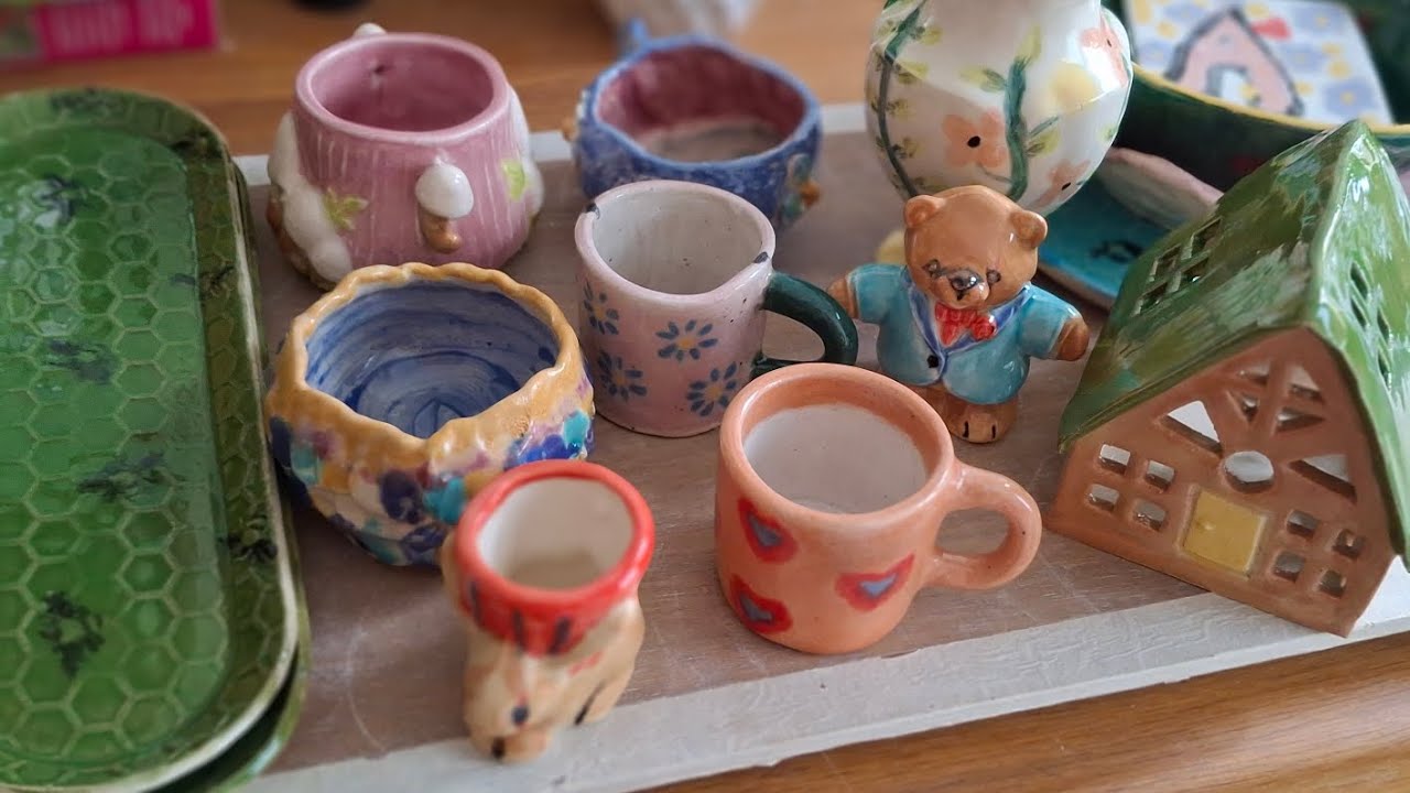 Kiln Opening, Students Pottery Painting No.10 Painting bisqueware. 😊  #pottery #homestudio #handmade