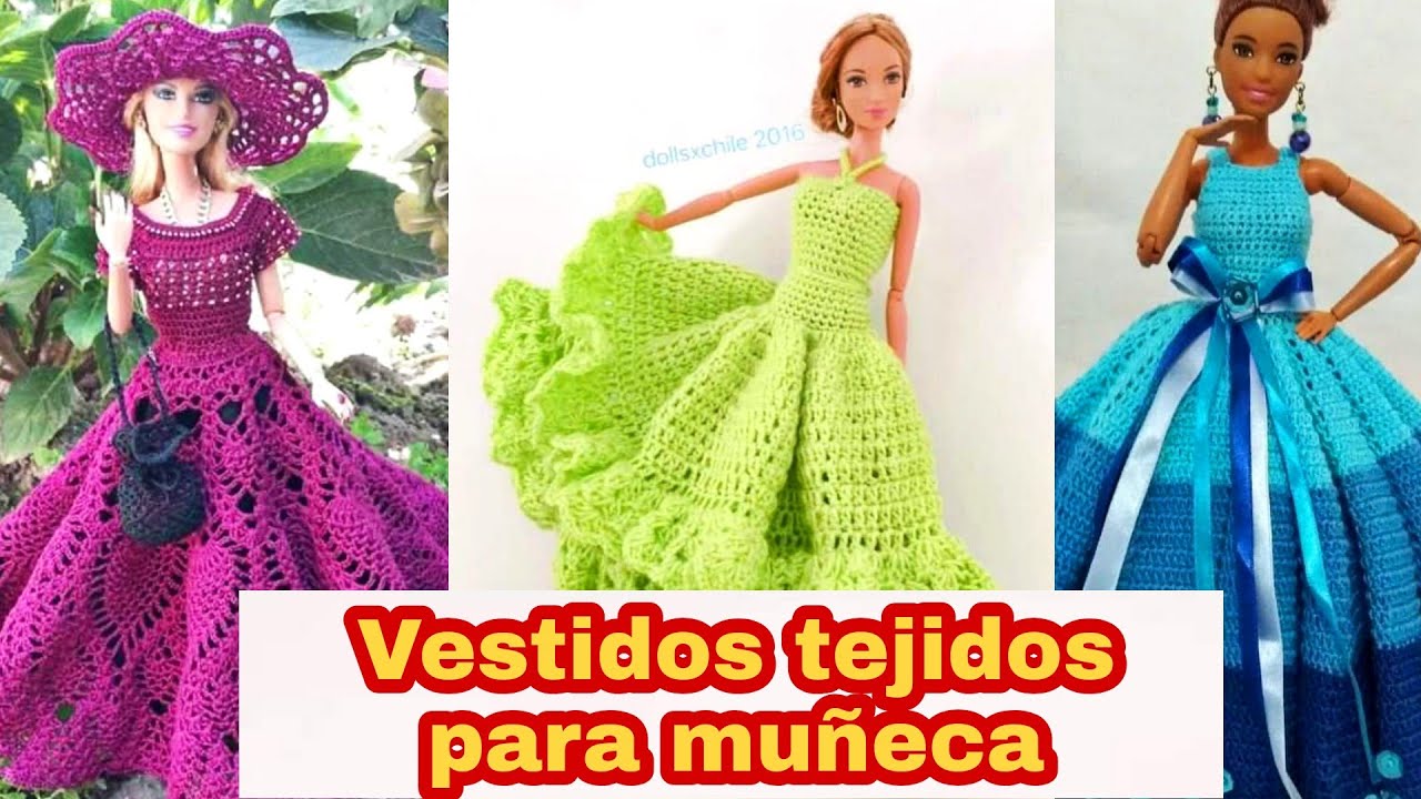 Hermosos ‼️ vestidos tejidos a crochet para muñecas ‼️2022