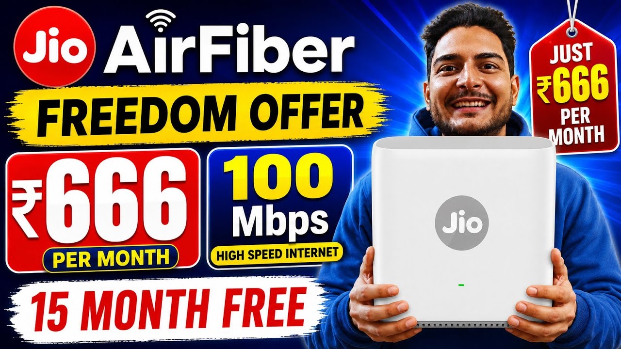 Jio AirFiber Big Offer | ₹666 With 15 Months Free 100 Mbps Speed | Jio Home Freedom Pack