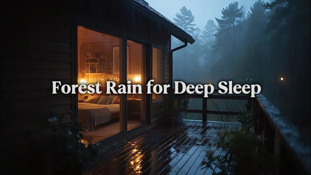 Rain Night in the Woods with Soft Piano 🌧️ Deep Sleep & Relaxing Night Ambience