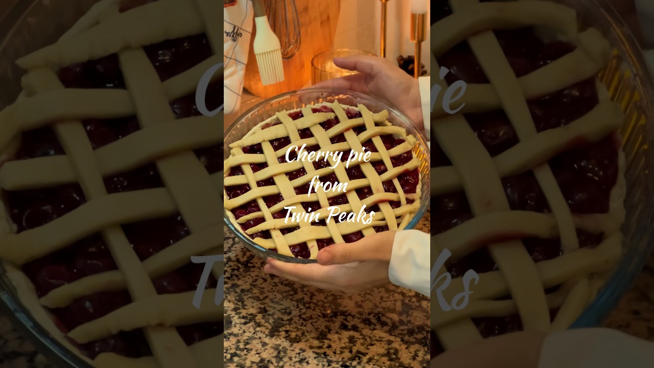 Twin Peaks cherry pie ⤵️⤵️⤵️⤵️⤵️ #foryou #cherrypie #twinpeaks #baking #recipe #cooking #cookwithme
