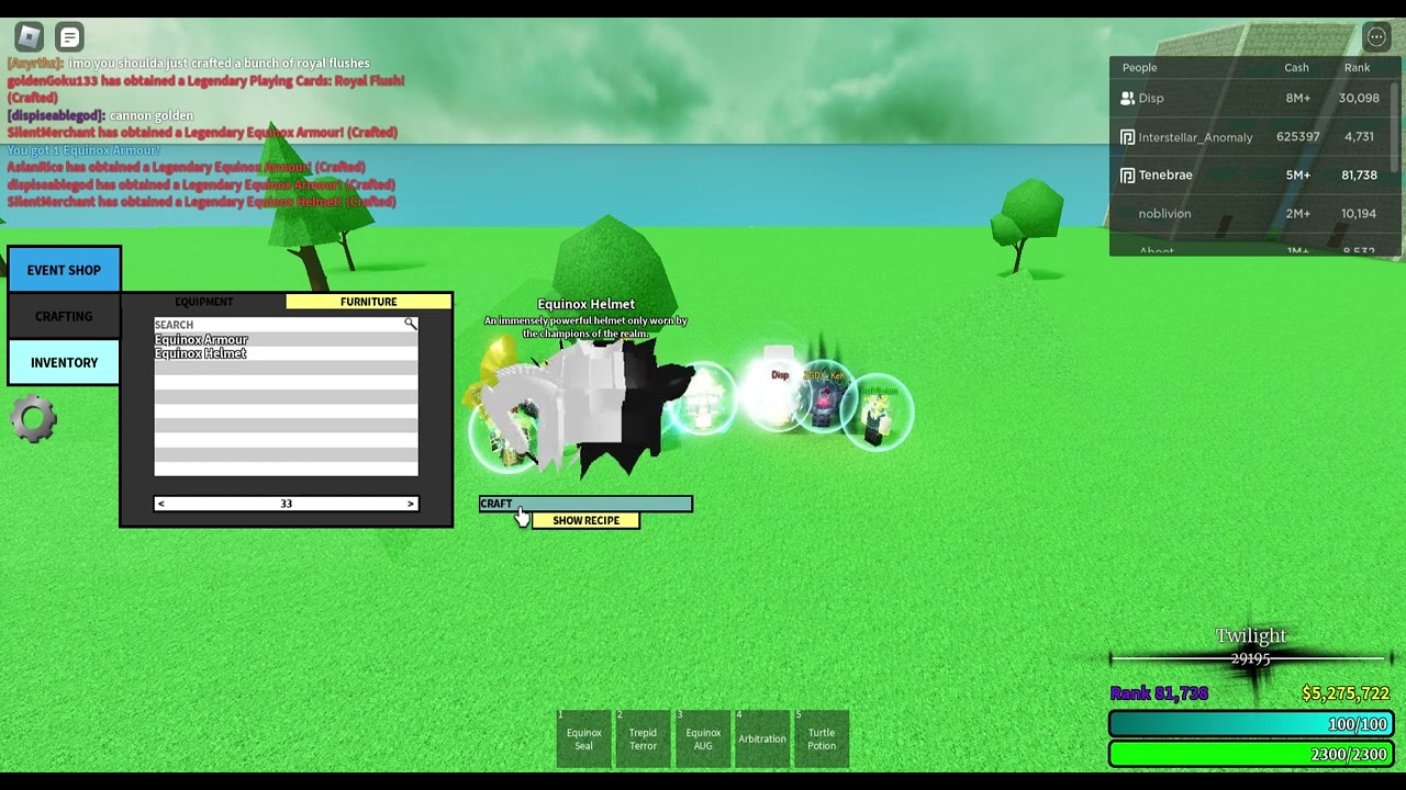 Crafting Every Obtainable Equinox Item w/ Peeps