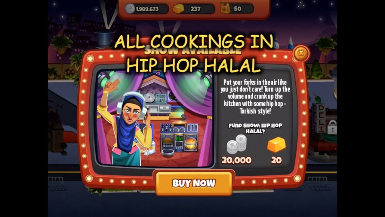 All Cookings in Hip Hop Halal (Cooking Dash)