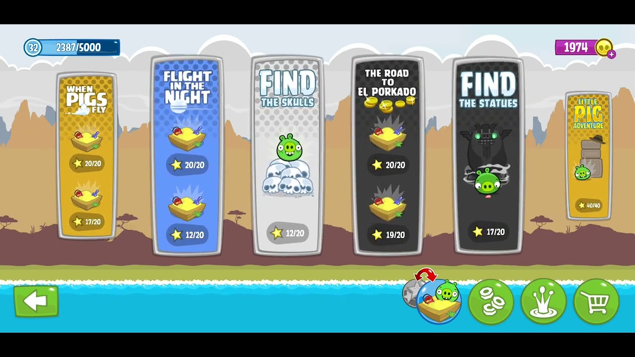 BAD PIGGIES SO FAR FIND THE STATUES ON BAM