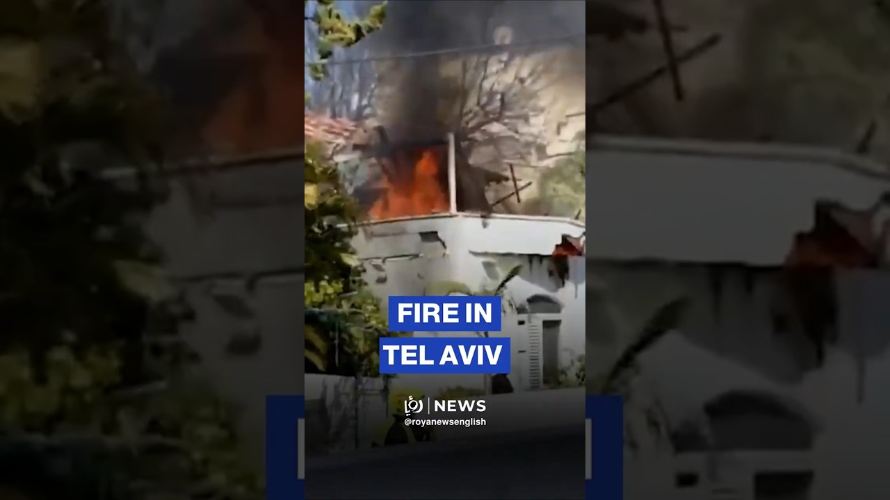 Building on fire in Tel Aviv after Iranian salvo