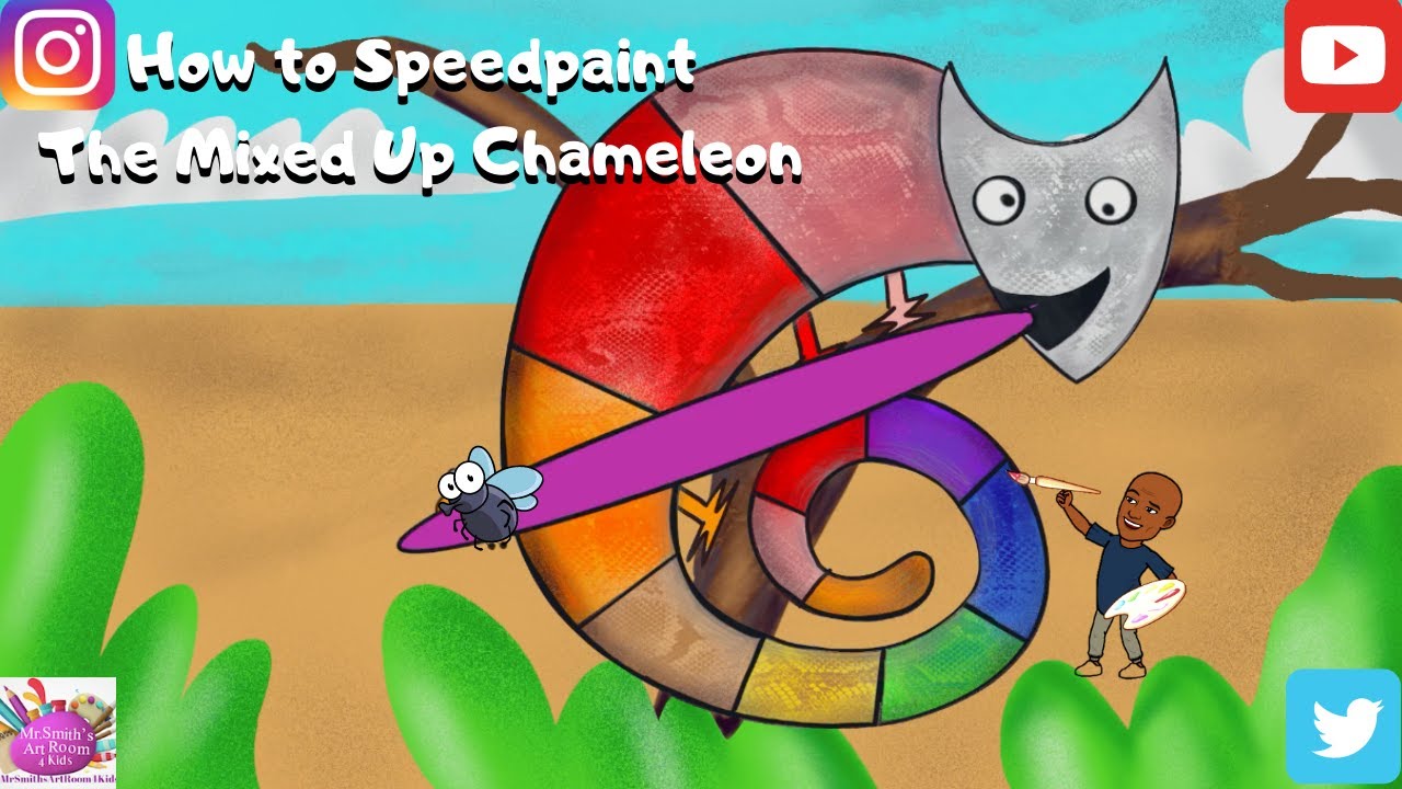 How to Draw The Mixed Up Chameleon On IPad Pro using Procreate #EricCarle #Mrsmithartroom4kids