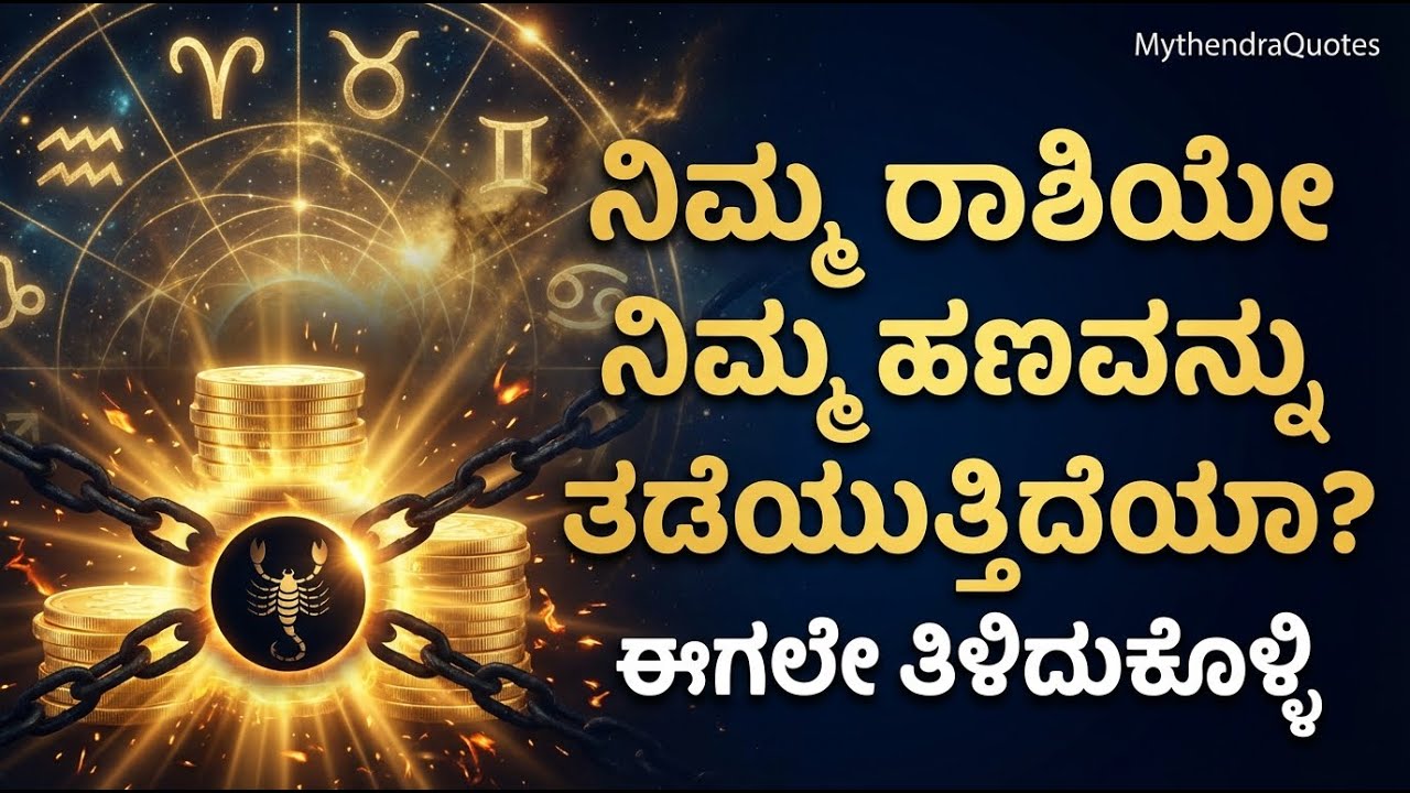 ನಿಮ್ಮ ರಾಶಿಯೇ ನಿಮ್ಮ ಹಣವನ್ನು ತಡೆಯುತ್ತಿದೆಯಾ? ಹಣ ತಡವಾಗೋ ರಾಶಿಗಳ ಸತ್ಯ  | MythendraQuotes