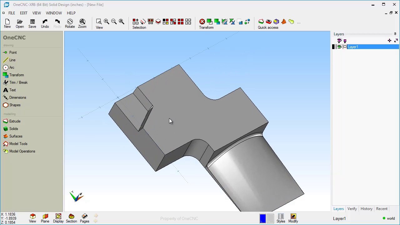 CAD CAM - OneCNC Solid Design - Video 3