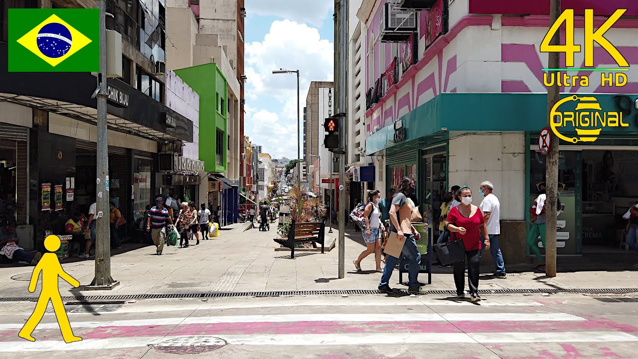 Caminhada pelo Calçadão e Praça Rui Barbosa da bela cidade de Uberaba - MG • 🎧