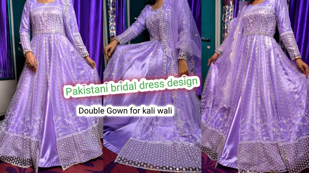 ✅Pakistani bridal dress cutting stitching ] #Anarkali front open gown double gown Cutting stitching